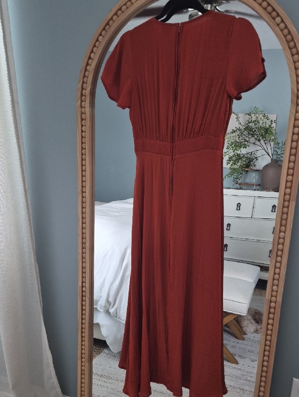 Blue Rain Rust High-Low Tie-Front Dress - Picture 3 of 4